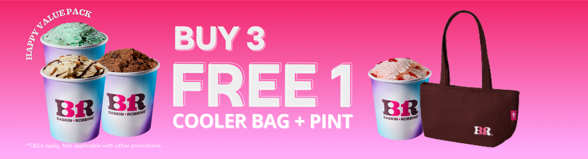 Buy 3 Handpacked Free 1 Pint + 1 Cooler Bag