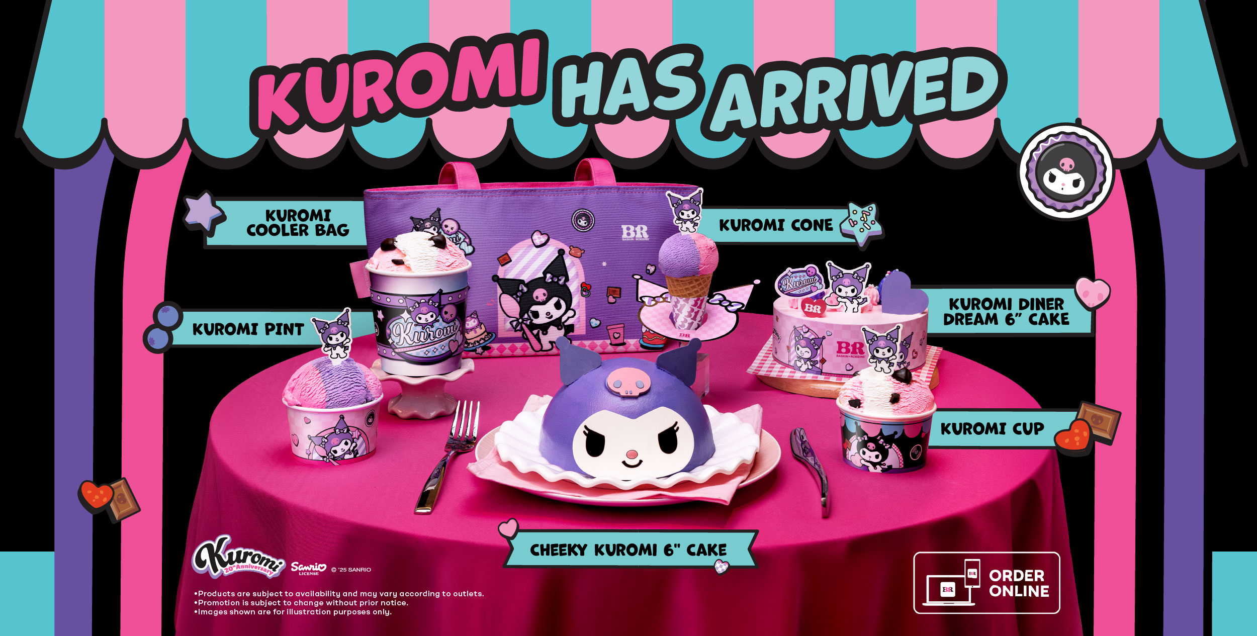 Kuromi x B-R Ice Cream Diner mobile whats new banner